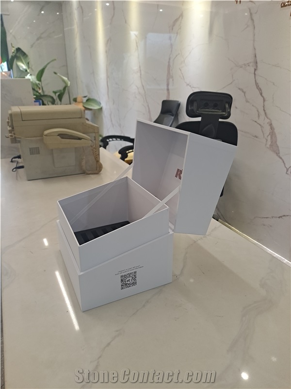 EVA - Lined White Flip - Open Stone Display Case
