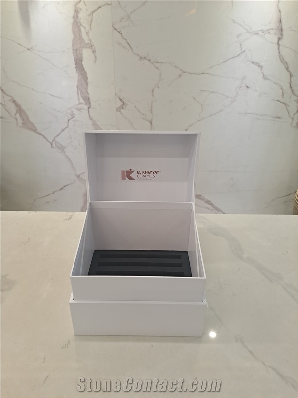 EVA - Lined White Flip - Open Stone Display Case