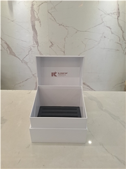 EVA - Lined White Flip - Open Stone Display Case