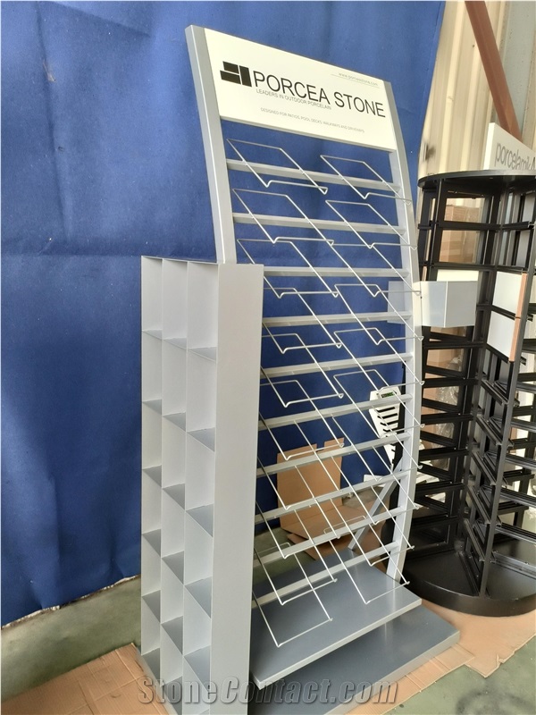 Grey Freestanding Stone Display Rack