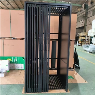 Large - Sized Metal Sliding Display Rack-Black
