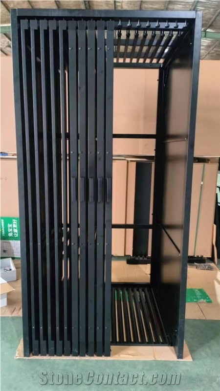 Large - Sized Metal Sliding Display Rack-Black