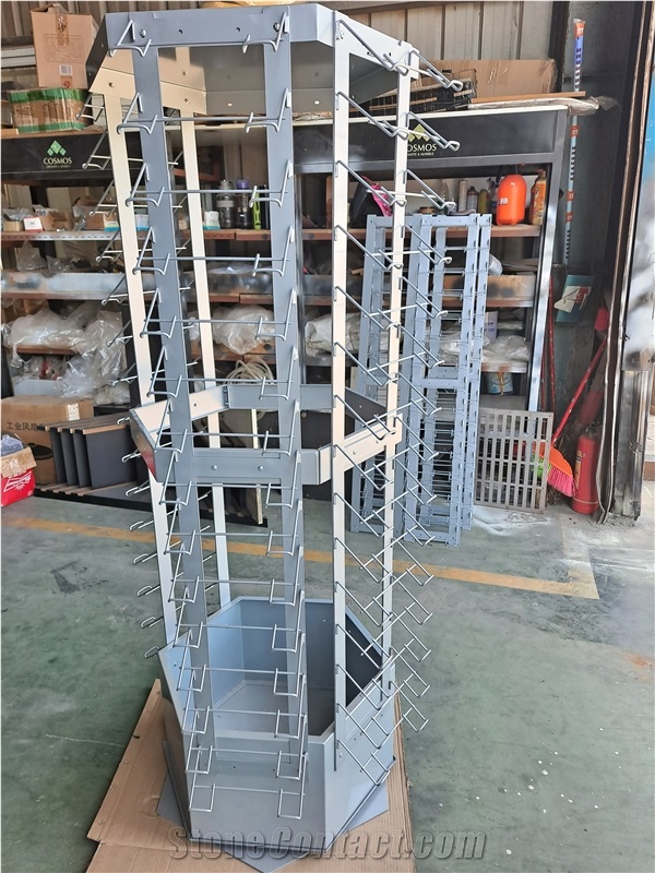 Rotating Multi-Tiered Stone Sample Display Rack