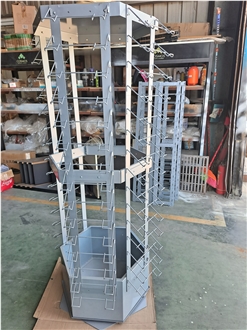 Rotating Multi-Tiered Stone Sample Display Rack