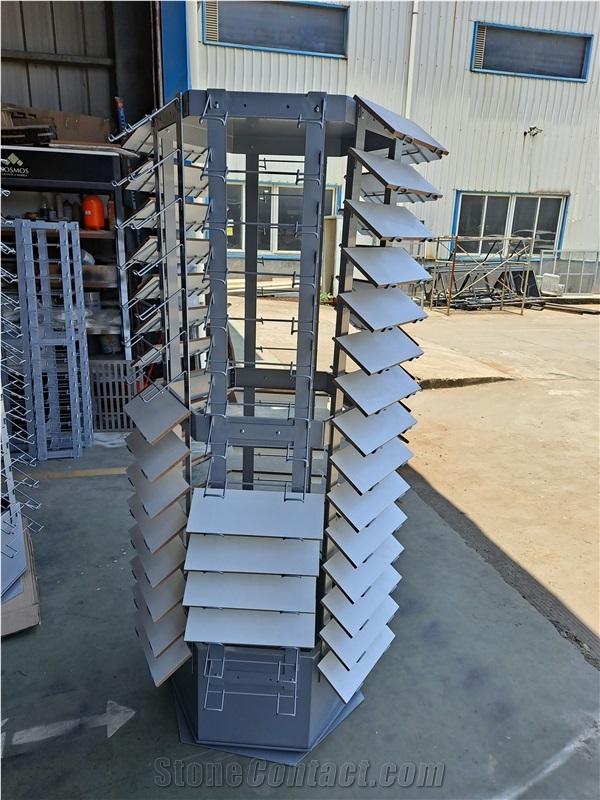 Rotating Multi-Tiered Stone Sample Display Rack