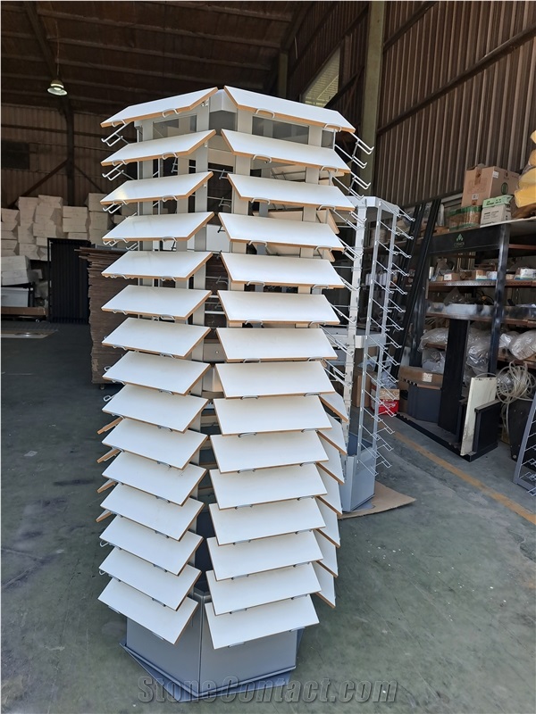 Rotating Multi-Tiered Stone Sample Display Rack