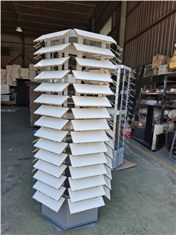 Rotating Multi-Tiered Stone Sample Display Rack