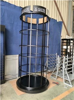 Three - Sided Round Stone Display Rack