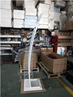 White Stone Material Display Rack