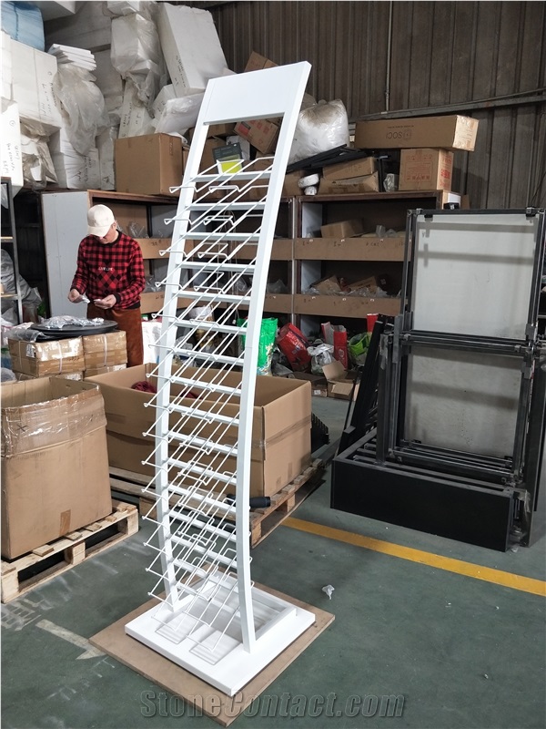 White Stone Material Display Rack