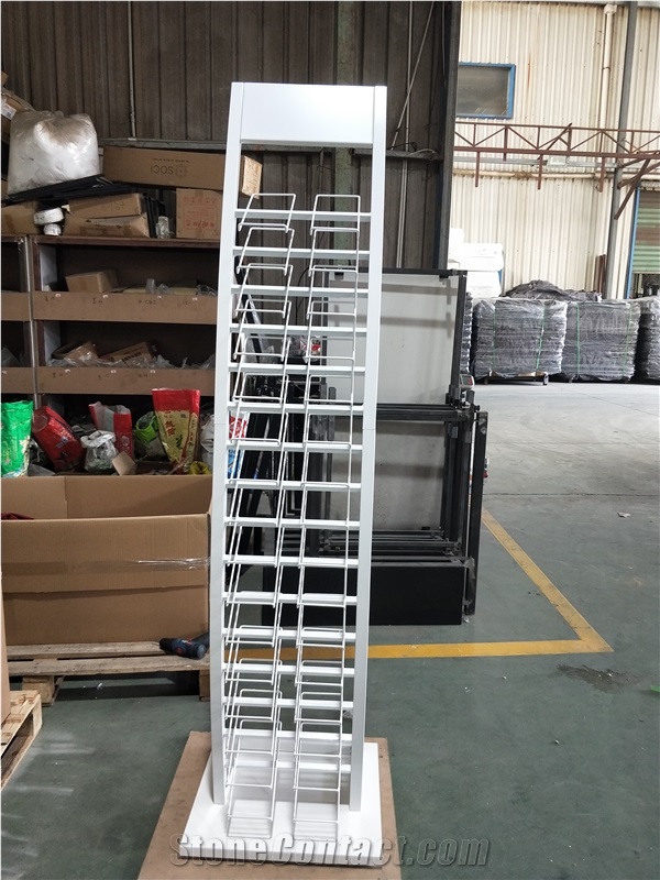 White Stone Material Display Rack