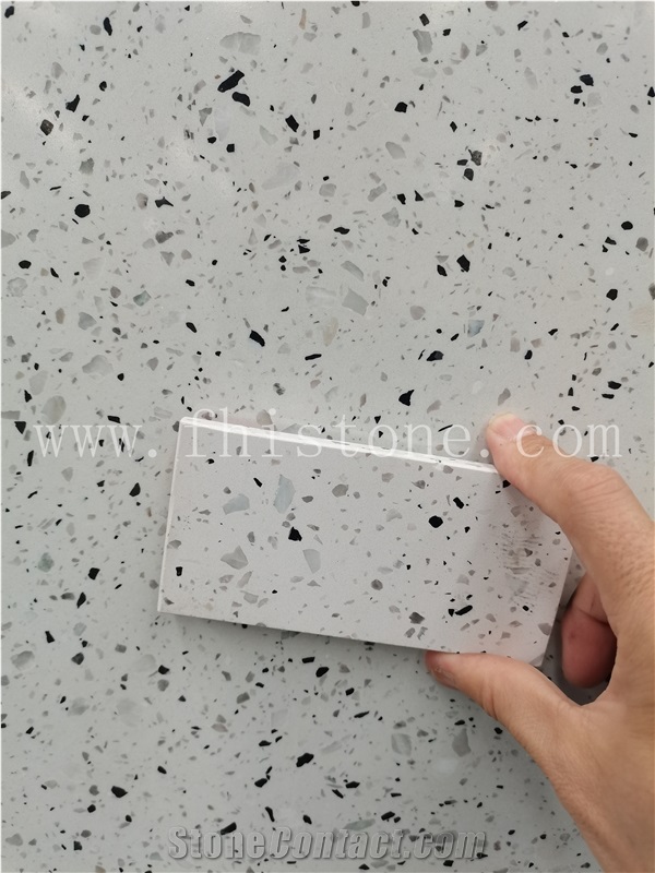 Aggregato Terrazzo Pearl White Grey Terrazzo Slabs