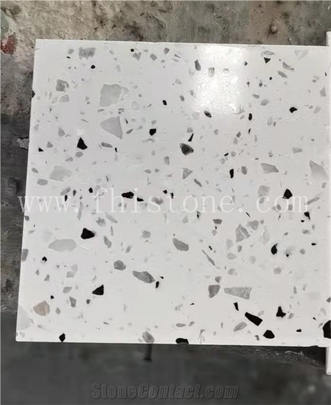 Aggregato Terrazzo Pearl White Grey Terrazzo Slabs