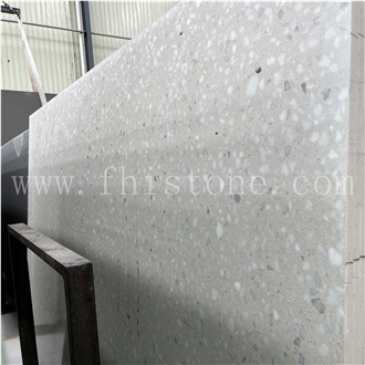 Alabaster Large Marble Chip Terrazzo Alameda Terrazzo  Slabs