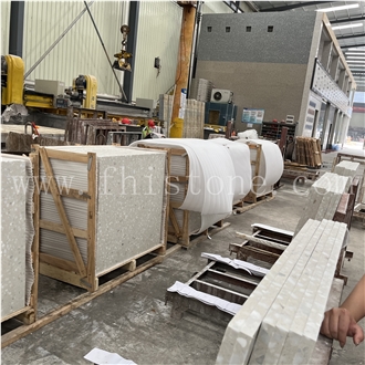 Alabaster Large Marble Chip Terrazzo Alameda Terrazzo  Slabs