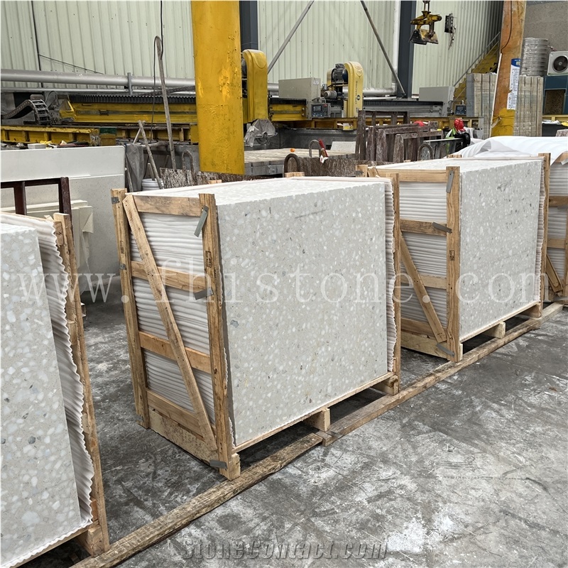 Alabaster Large Marble Chip Terrazzo Alameda Terrazzo  Slabs