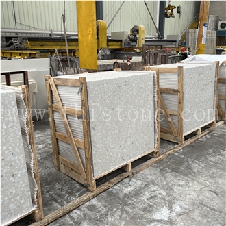 Alabaster Large Marble Chip Terrazzo Alameda Terrazzo  Slabs
