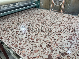 Alpine Red Terrazzo Big Aggregate ORGANIC Terrazzo Slabs