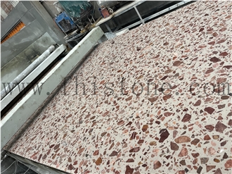 Alpine Red Terrazzo Big Aggregate ORGANIC Terrazzo Slabs