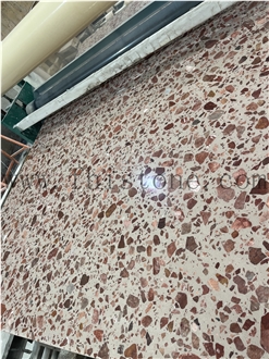 Alpine Red Terrazzo Big Aggregate ORGANIC Terrazzo Slabs