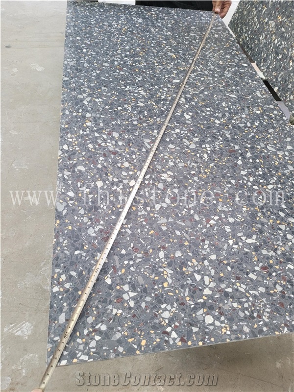 Black Multicolor Terrazzo Antique 120X60cm Slabs