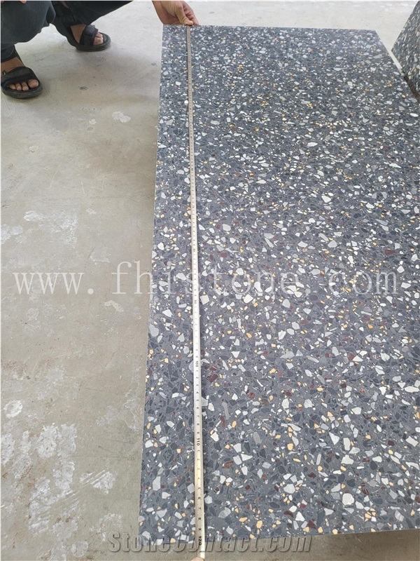 Black Multicolor Terrazzo Antique 120X60cm Slabs