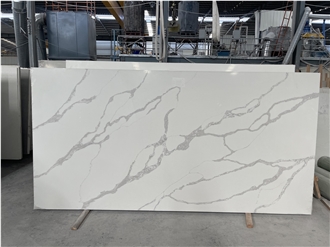 Marble Look Quartz Solid Surface Calacatta Quartz Slabs