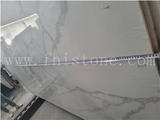 Marble Look Quartz Solid Surface Calacatta Quartz Slabs