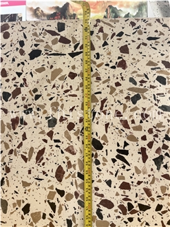 Multicolor White Color Aggregates Terrazzo Slabs And Floor Tiles