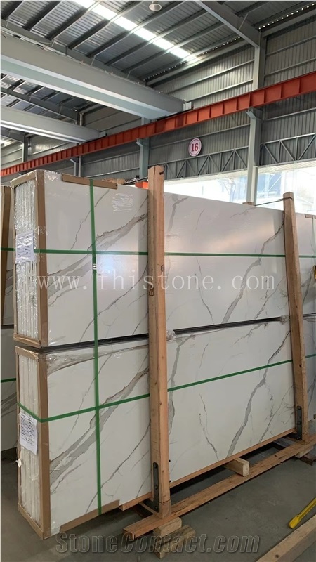 Top Blanco Con Vetas Cafes Sintered Stone Slabs