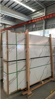 Top Blanco Con Vetas Cafes Sintered Stone Slabs