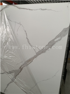 Top Blanco Con Vetas Cafes Sintered Stone Slabs