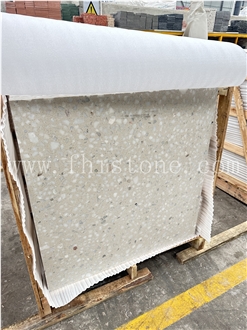 Venice Alabaster Large All White Chip Terrazzo Floor Tiles