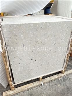 Venice Alabaster Large All White Chip Terrazzo Floor Tiles