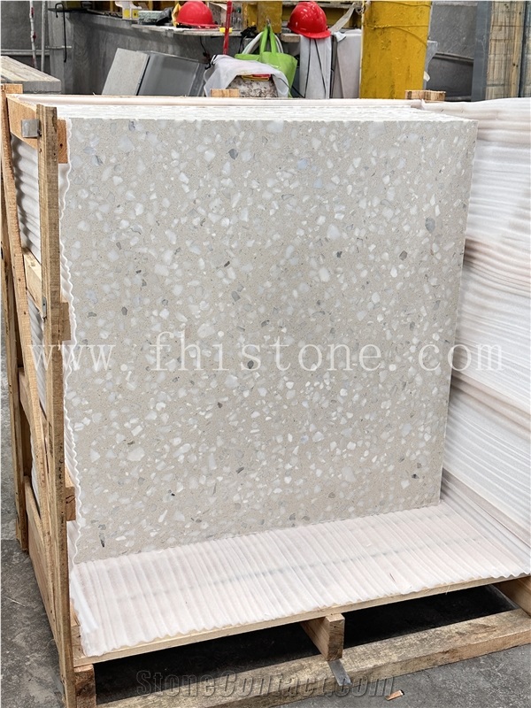 White Onyx And Gray Marble Large Chips Cut To Size Tiles