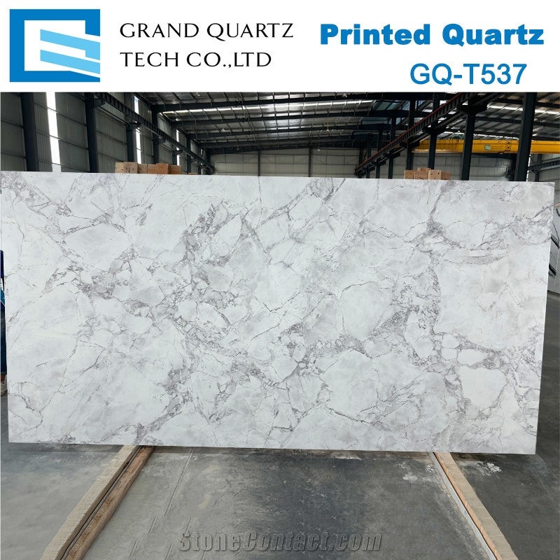 Luxury Printed Quartz Slabs For Kitchens, Bathrooms