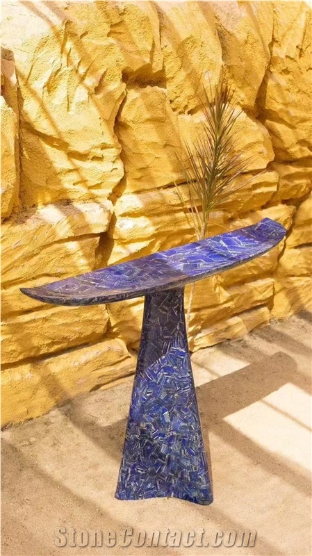 Blue Gemstone Console Commercial Table