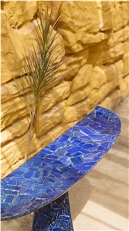 Blue Gemstone Console Commercial Table