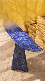 Blue Gemstone Console Commercial Table
