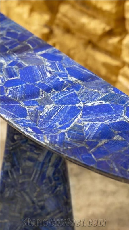 Blue Gemstone Console Commercial Table