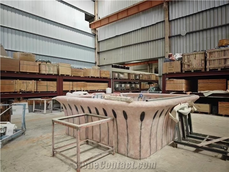 Crystal Pink Agate Stone Bar Reception Counters