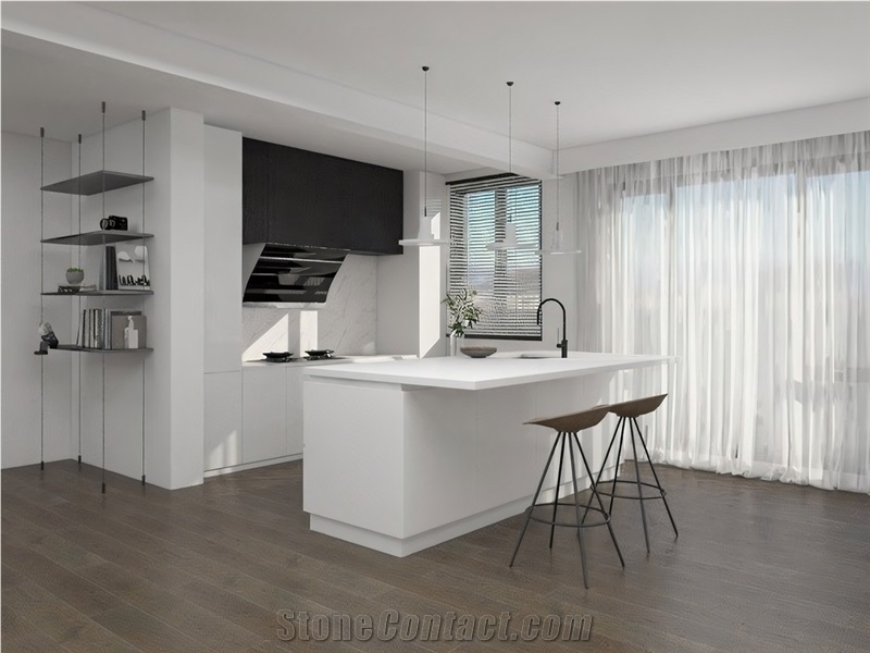 China Super White Glossy 20Mm 30Mm Kitchen Countertop