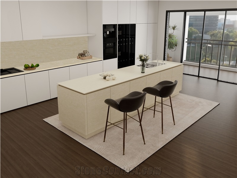 TRAVERTINO BEIGE Artificial Stone 20Mm, 30Mm Bench Tops
