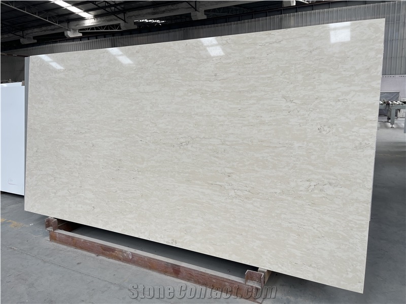 TRAVERTINO BEIGE Leather 20Mm 30Mm Artificial Stone Solid Surface Slabs