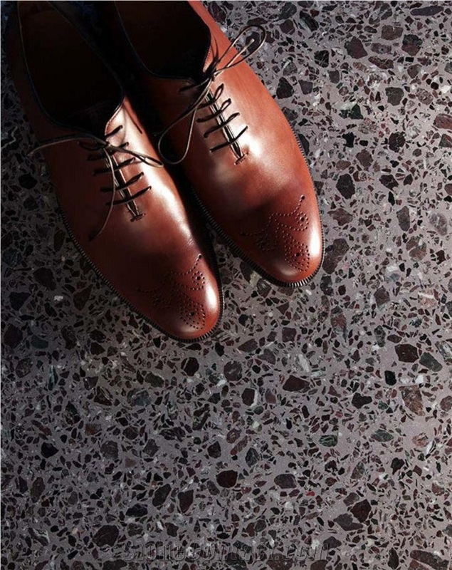 Rosso Scuro Traditional Terrazzo Tiles