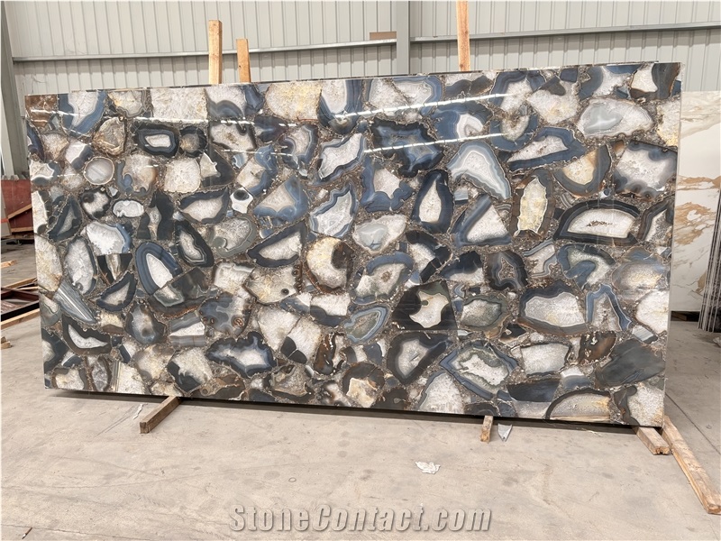 Blue Sapphire Semiprecious Stone Slabs