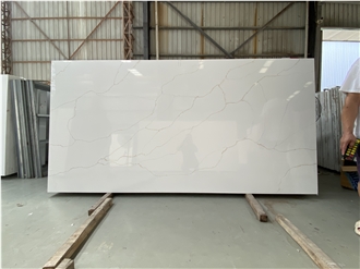 Classic Calacatta Gold Quartz Stone   Artificial Calacatta