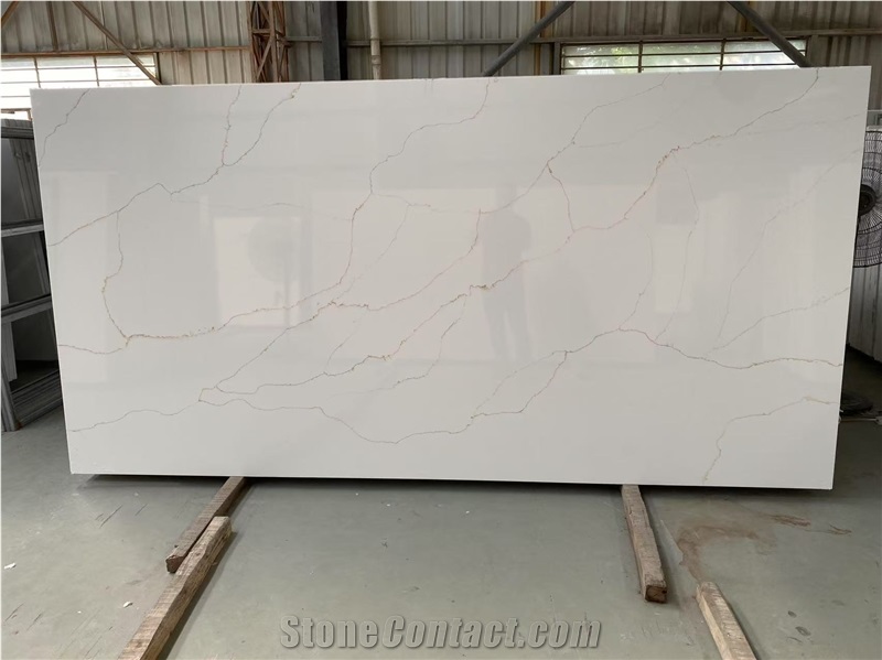 Classic Calacatta Gold Quartz Stone   Artificial Calacatta