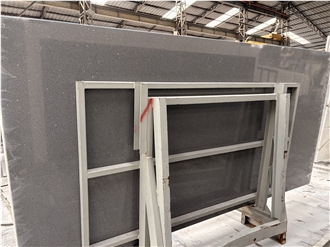 Grey Sparkle Quartz Slabs, Engineered Stone Tiles