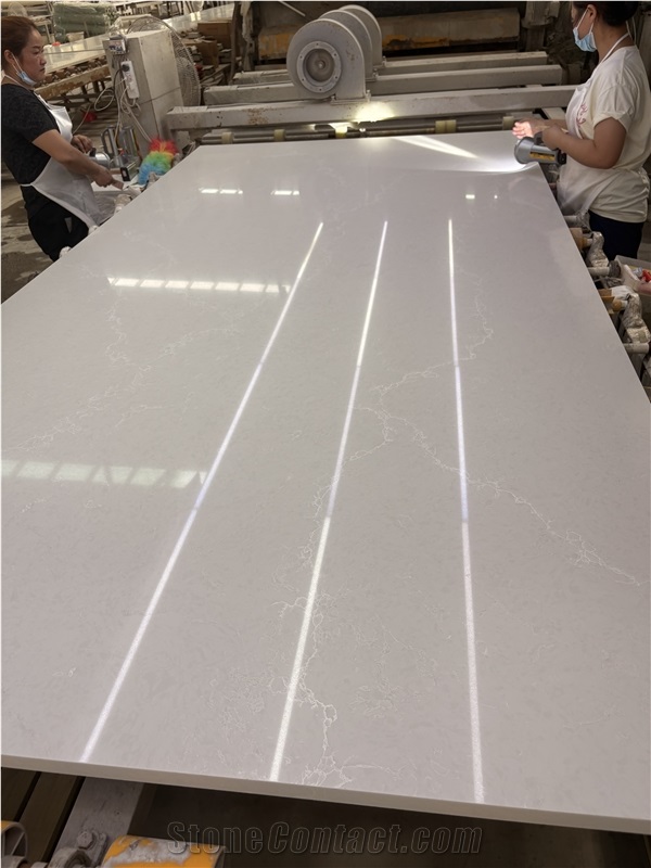 Ice White Quartz Engineered Stone Slabs